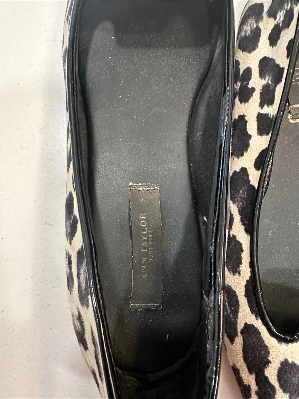 Black and Cream Leopard Print Pointed Flats